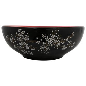 vidaXL Vasque &agrave; poser noir et rouge rond &Phi;41x14 cm c&eacute;ramique