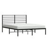 vidaXL Cadre de lit métal sans matelas avec tête de lit noir 140x190cm