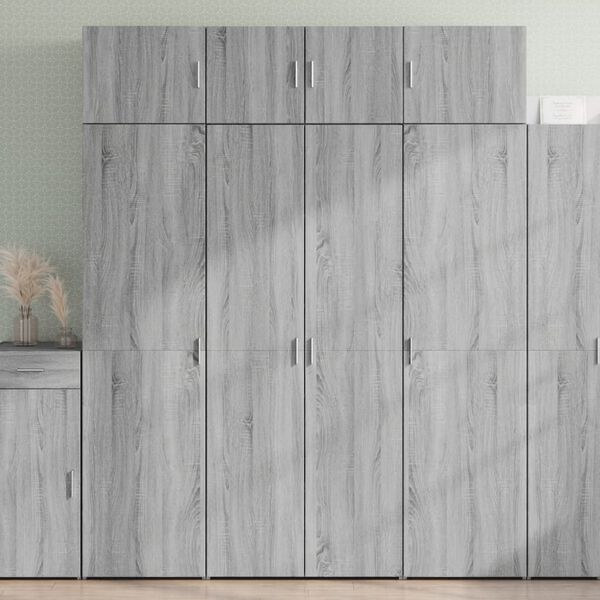 vidaXL Buffet haut sonoma gris 80x42,5x185 cm bois d'ingénierie