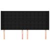 vidaXL T&ecirc;te de lit avec oreilles Noir 163x16x118/128 cm Tissu