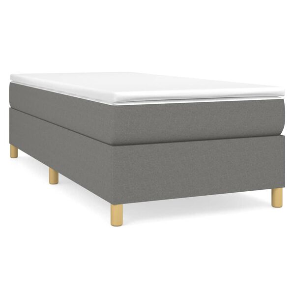 vidaXL Sommier &agrave; lattes de lit avec matelas Gris fonc&eacute; 80x200 cm Tissu