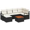 vidaXL Ensemble de canap&eacute; de jardin 7 pc Noir polyrotin