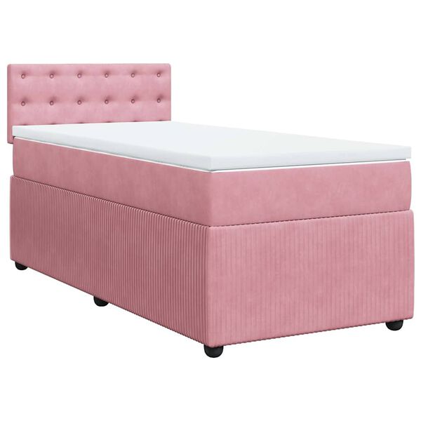 vidaXL Sommier &agrave; lattes de lit et matelas Rose 80x200 cm Velours