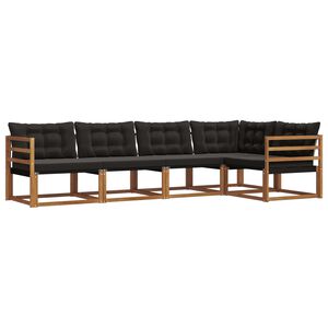vidaXL Ensemble de canap&eacute;s d'ext&eacute;rieur 5 pcs Naturel et Noir