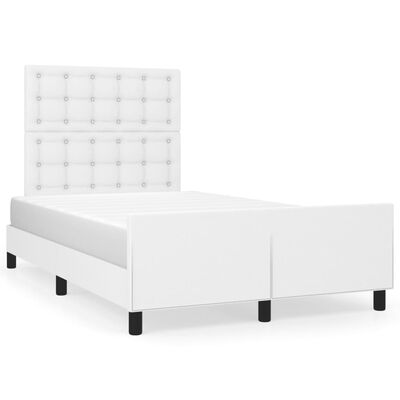 vidaXL Cadre de lit avec tête de lit Blanc 120x200 cm Similicuir