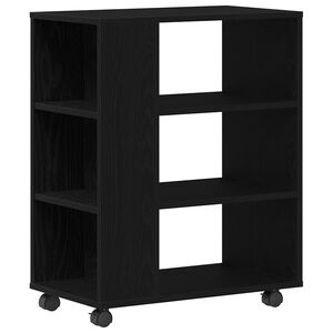 vidaXL Armoire de rangement avec roue Ch&ecirc;ne noir 60 x 35 x 75 cm