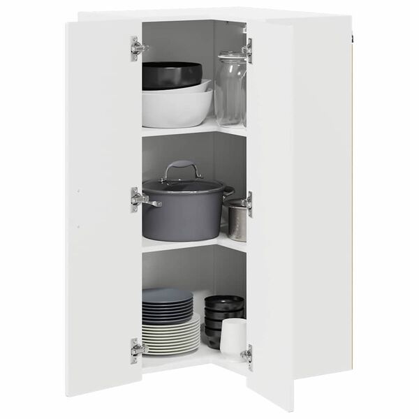 vidaXL Armoire de cuisine avec &eacute;tag&egrave;re Blanc brillant 57 x 57 x 100 cm