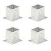 vidaXL Ancres de poteau 4 pcs M&eacute;tal galvanis&eacute; 121 mm
