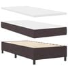 vidaXL Lit &agrave; ressorts avec bandes LED Marron fonc&eacute; 90 x 190 cm tissu