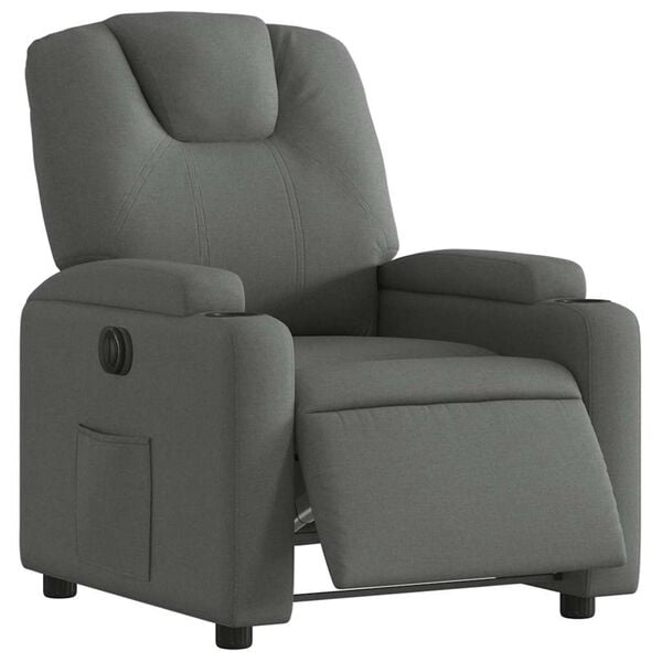 vidaXL Fauteuil inclinable &eacute;lectrique Gris fonc&eacute; Tissu