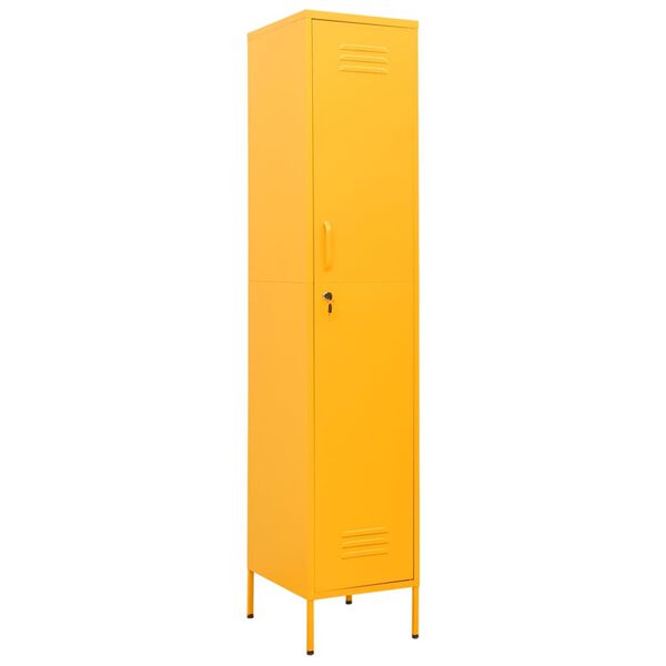 vidaXL Armoire à casiers Jaune moutarde 35x46x180 cm Acier
