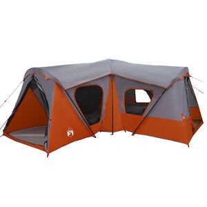 vidaXL Tente familiale Gris et orange 610 x 610 x 210 cm