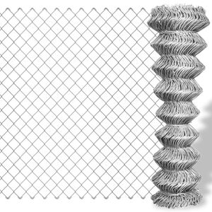 vidaXL Cl&ocirc;ture &agrave; mailles losang&eacute;es Acier galvanis&eacute; 15x0,8 m Argent&eacute;