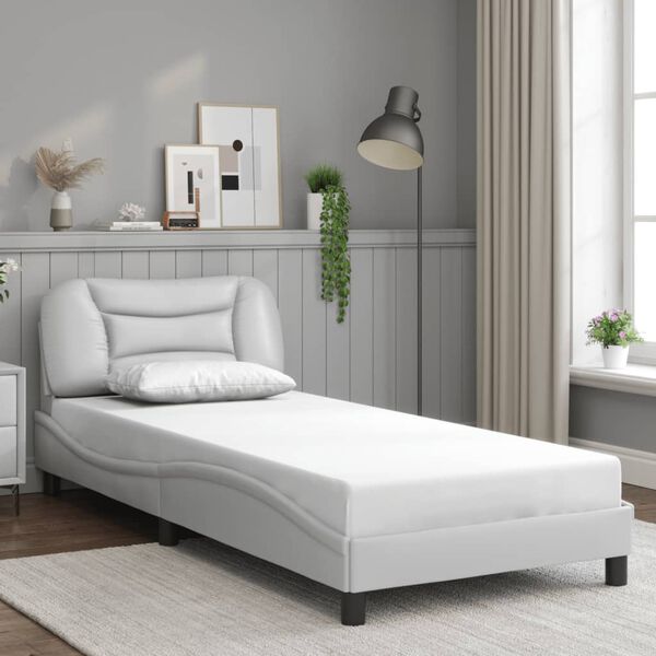 vidaXL Cadre de lit avec LED sans matelas Hvar blanc 90x190 cm