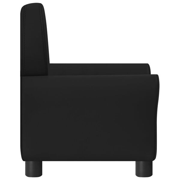 vidaXL Canapé pour enfants Noir Similicuir