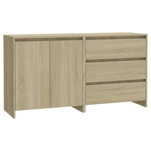 vidaXL Buffets 2 pcs Ch&ecirc;ne sonoma Bois d'ing&eacute;nierie
