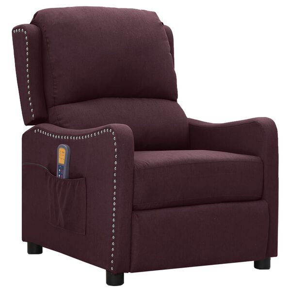 vidaXL Fauteuil de massage Violet Tissu
