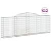 vidaXL Paniers &agrave; gabions arqu&eacute;s 12 pcs 300x30x100/120 cm fer galvanis&eacute;