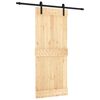vidaXL Porte coulissante Naturel et noir 85 x 210 cm