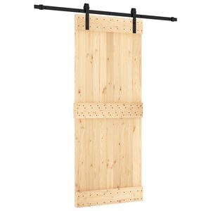 vidaXL Porte coulissante Naturel et noir 85 x 210 cm