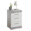FMD Table de chevet avec 3 tiroirs Gris b&eacute;ton et blanc brillant
