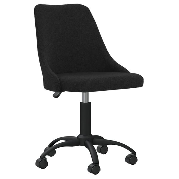 vidaXL Chaise pivotante &agrave; manger Noir Tissu