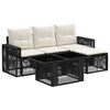 vidaXL Ensemble de canap&eacute; de jardin 5 pc Noir et blanc cr&egrave;me polyrotin