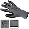 vidaXL Gants de travail Nitrile 24 paires Gris et noir Taille 8/M