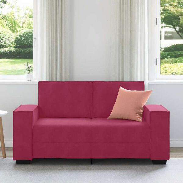 vidaXL Canapé à 2 places Rouge bordeaux 120 cm Velours