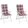 vidaXL Coussins de chaise de jardin &agrave; dossier haut lot de 2 120x50x3cm