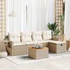vidaXL Salon de jardin avec coussins 6 pcs beige r&eacute;sine tress&eacute;e