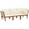 vidaXL 3 pcs Bois d'acacia massif et corde Naturel