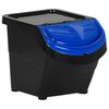 vidaXL Poubelles empilables avec couvercles 3 pcs noir PP 78 L