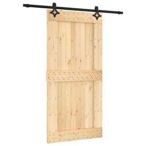 vidaXL Porte coulissante 100 x 210 cm Bois de pin massif (non trait&eacute;)