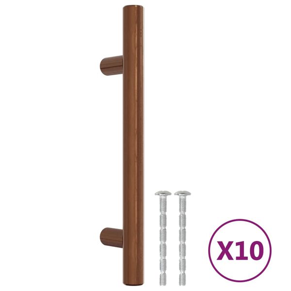 vidaXL Poign&eacute;es d'armoire 10 pcs bronze 96 mm acier inoxydable
