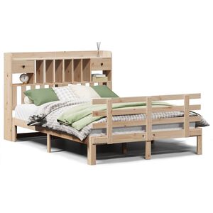vidaXL Lit biblioth&egrave;que sans matelas 140x190 cm bois de pin massif