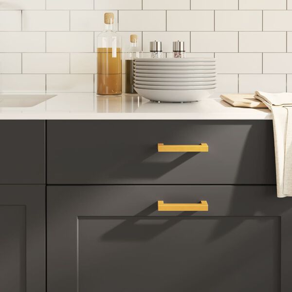 vidaXL Poign&eacute;es d'armoire 20 pcs dor&eacute; 96 mm acier inoxydable