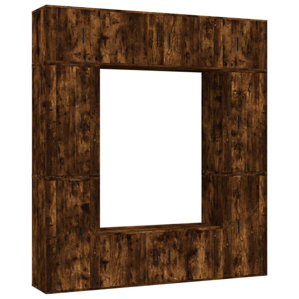 vidaXL Ensemble de meubles TV 8 pcs Chêne fumé Bois d'ingénierie