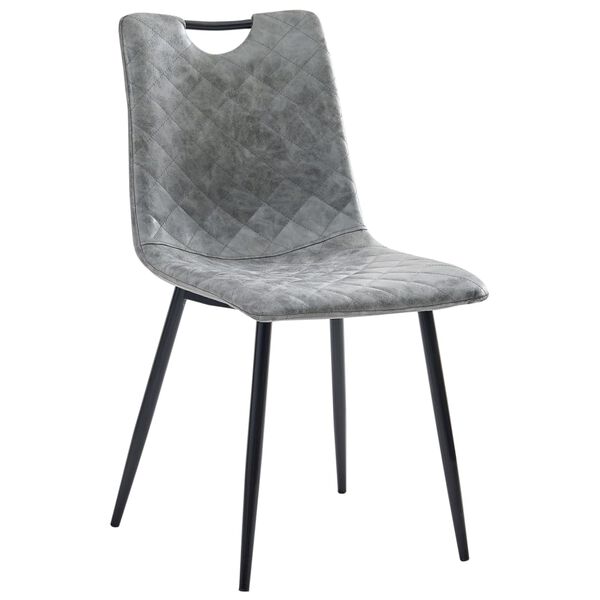 vidaXL Chaises &agrave; manger lot de 4 gris fonc&eacute; similicuir