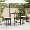 vidaXL Tabourets de bar jardin coussins lot de 2 marron r&eacute;sine tress&eacute;e