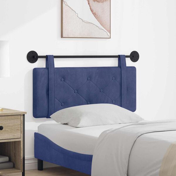 vidaXL T&ecirc;te de lit suspendue Bleu police 110 x 55 x 5 cm Velours