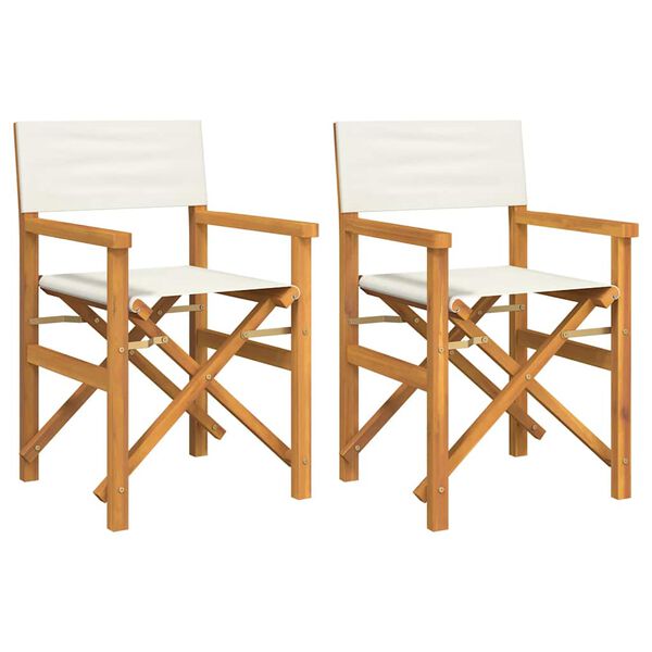 vidaXL Chaises de metteur en sc&egrave;ne pliantes lot de 2 Bois teck massif