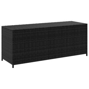 vidaXL Bo&icirc;te de rangement de jardin noir 150x50x60 cm r&eacute;sine tress&eacute;e