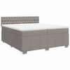 vidaXL Sommier &agrave; lattes de lit avec matelas Taupe 200x200 cm Tissu