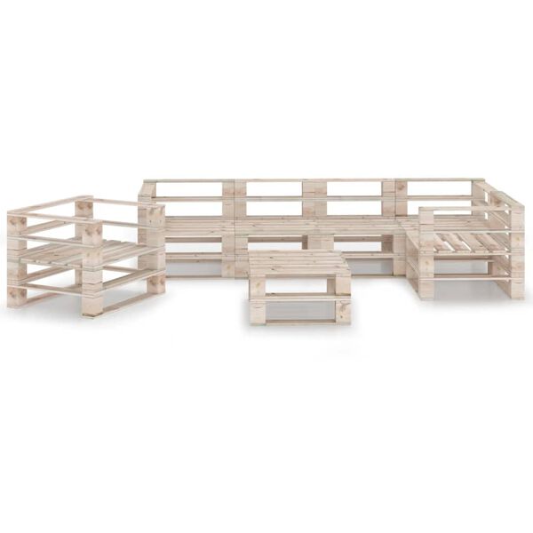 vidaXL Salon de jardin palette 7 pcs bois de pin