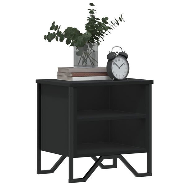 vidaXL Tables de chevet 2 pcs noir 40x30x40 cm bois d'ing&eacute;nierie