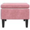 vidaXL Tabouret avec pieds en bois Rose Velours