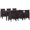 vidaXL Ensemble de salle &agrave; manger pour jardin 7 pc Marron