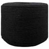 vidaXL Fil de coton 4 mm 50 m Noir 100% Coton