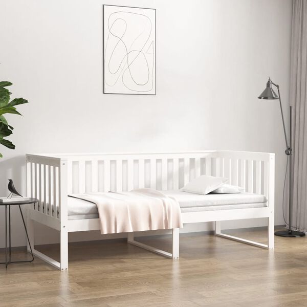 vidaXL Lit de jour sans matelas blanc 90x190 cm bois de pin massif